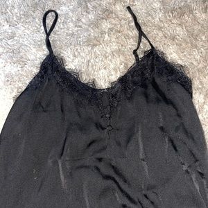 Satin tank top lace details
